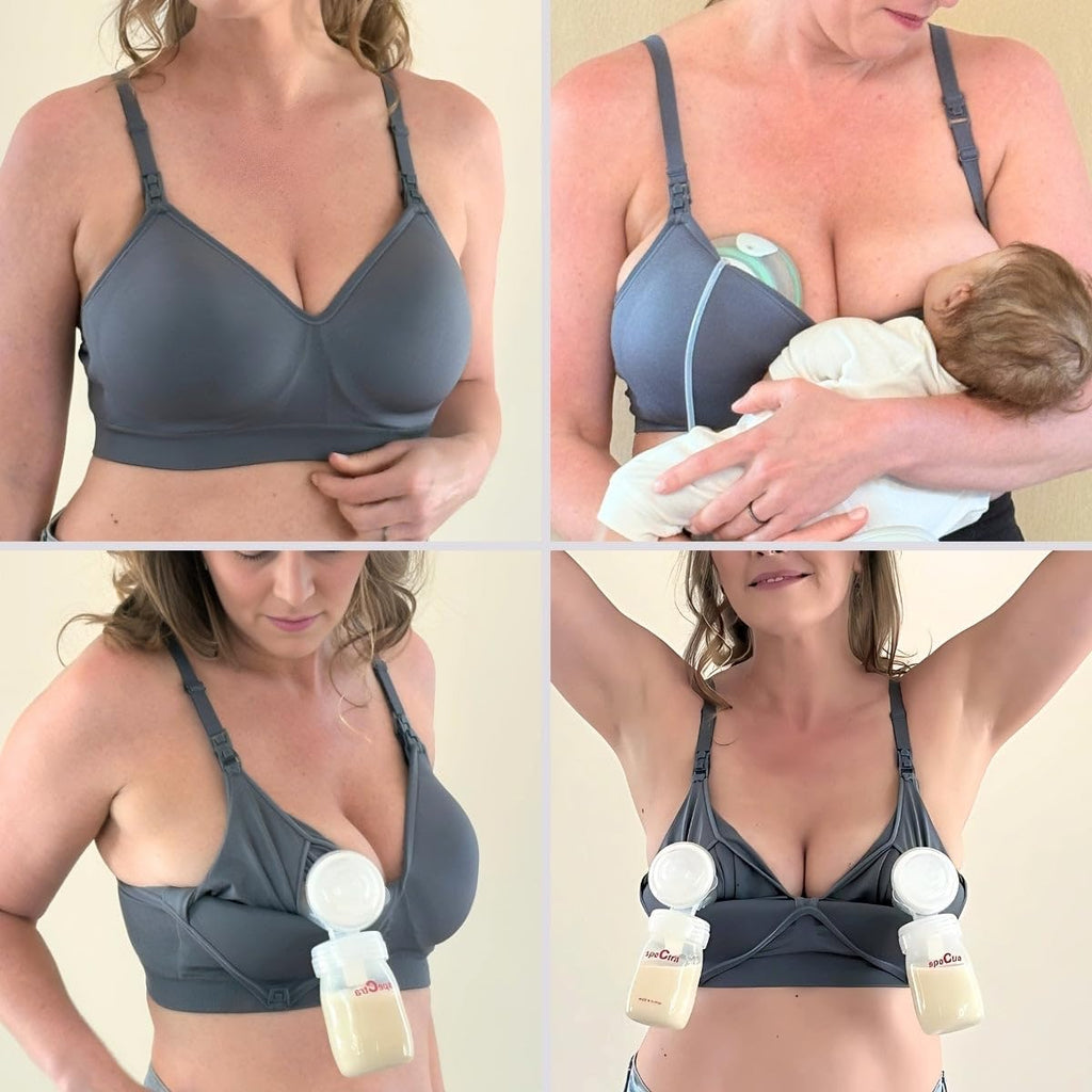 Simple Wishes Pumping Bra Hands Free, Nursing Bra for Breastfeeding