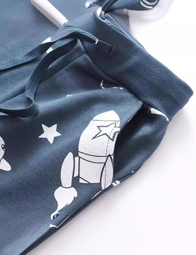 Boys Pants, Toddler 3 Pack Drawstring Elastic Sweatpants Cartoon Active Joggers