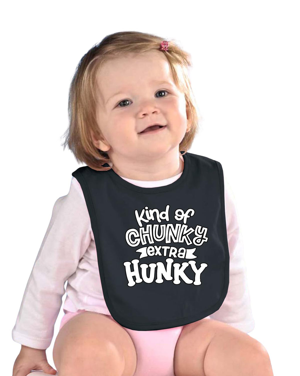 Wild Bobby Kind of Chunky Extra Hunky Humor Infant Premium Jersey Baby Bib for Girls Boys, Black, One Size