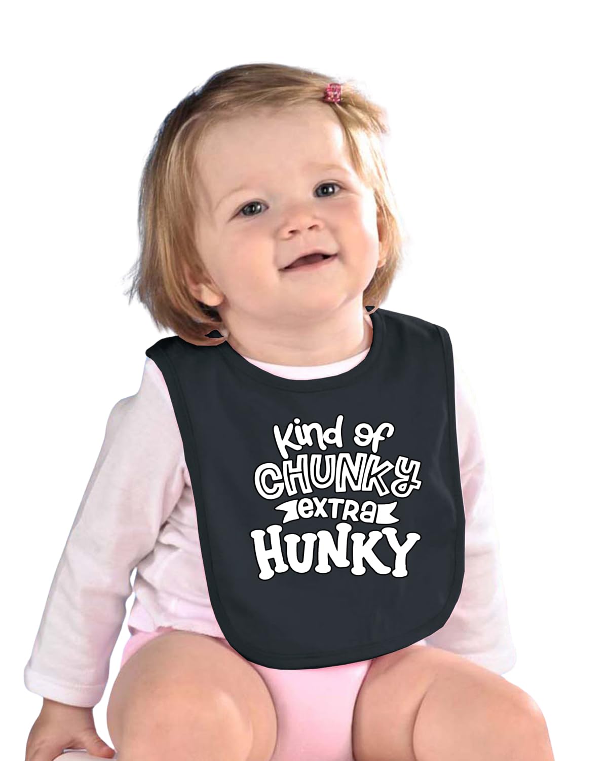 Wild Bobby Kind of Chunky Extra Hunky Humor Infant Premium Jersey Baby Bib for Girls Boys, Black, One Size