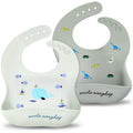 Accmor Silicone Baby Bibs, Waterproof Soft Bibs for Baby Girls Boys Feeding Eating, Silicone Baby Bibs with Large Pocket