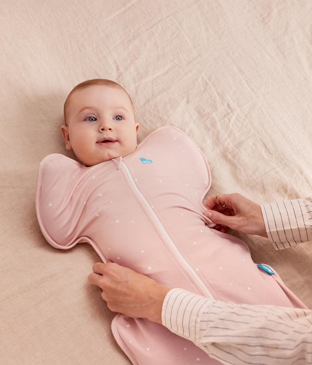 Love to Dream Swaddle UP, Baby Sleep Sack, Self-Soothing Swaddles for Newborns, Secure Fit Helps Calm Startle Reflex, New Born Essentials for Baby, 1.0 TOG, Small 8-13lbs, Powder Pink Twinkle