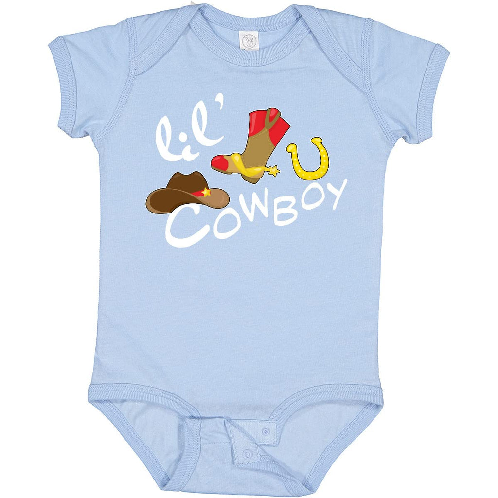 inktastic Lil' Cowboy Baby Bodysuit 18 Months 0100 Light Blue 2a4d0