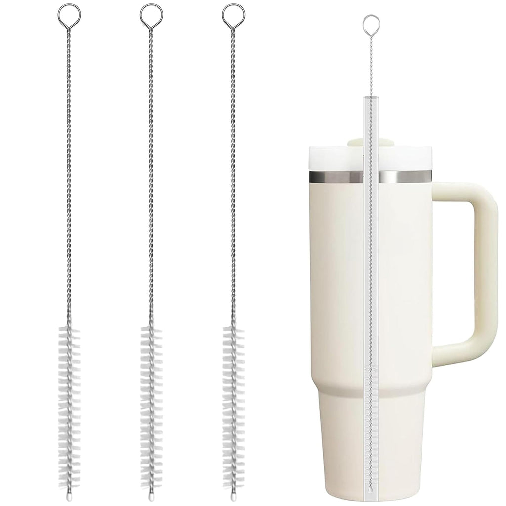 CIDYAUST 3 Pack Straw Cleaner Brush with Thick Bushy Bristles