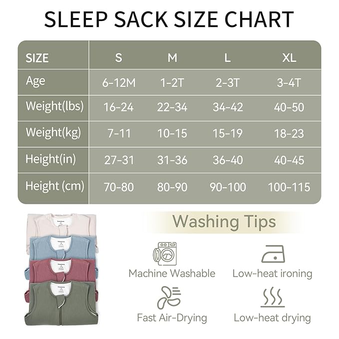 Rayon Made from Bamboo Toddler Sleep Sack with Feet 24-36 Months 1.0 Tog Breathable Sleep Sack 2t-3t Ultra Soft Baby Wearable Blanket with Legs Unisex Sleeping Bag with 2-Way Zipper