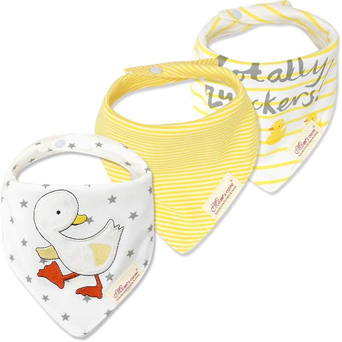 JN&LULU 3 Pack Newborn Baby Bibs Bandana Drool Bibs for Drooling Cotton Baby Gifts (Moon Star)