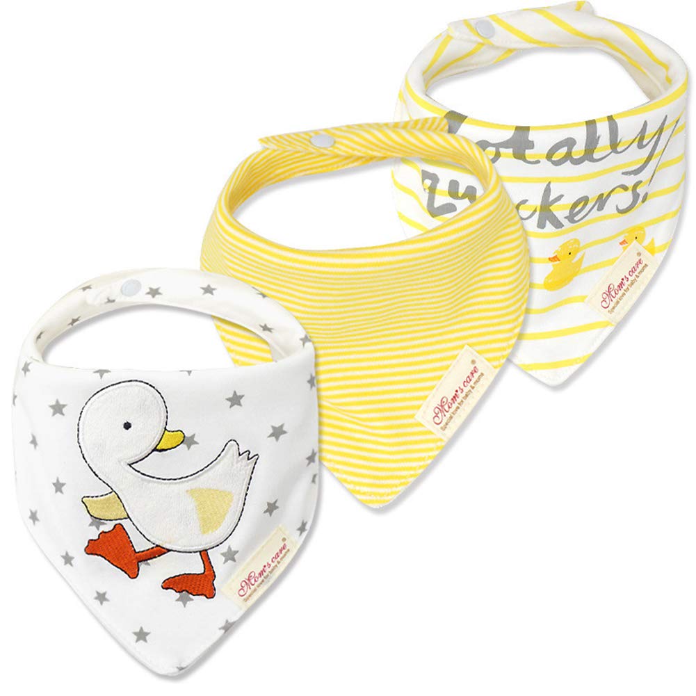 JN&LULU 3 Pack Newborn Baby Bibs Bandana Drool Bibs for Drooling Cotton Baby Gifts (Pink Rabbit)