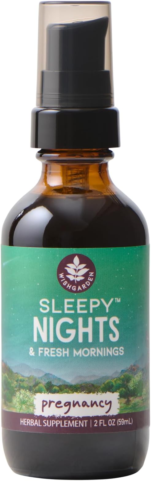 WishGarden Herbs Sleepy Nights for Pregnancy - Plant-Based Herbal Sleep Aid Safe for Pregnant Moms, Organic Sleep Tincture with Chamomile & Scullcap Supports Restful Sleep Without Melatonin, 2oz