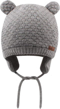 BAVST Baby Beanie Hat for Winter with Earfalp Cute Bear Kids Toddler Girls Boys Warm Knit Cap 0-2Years