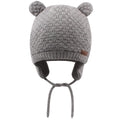 BAVST Baby Toddler Winter Beanie Warm Boys Girls Earflap Hat Infant Knit Caps Cute Bear Soft Cotton Lining for 0-36M (Grey, L(12-36M))