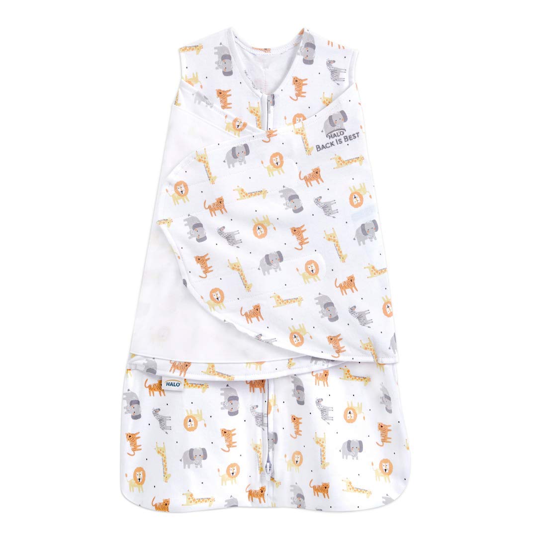 HALO 100% Cotton Sleepsack Swaddle, 3-Way Adjustable Wearable Blanket, TOG 1.5, Space, Small, 3-6 Months