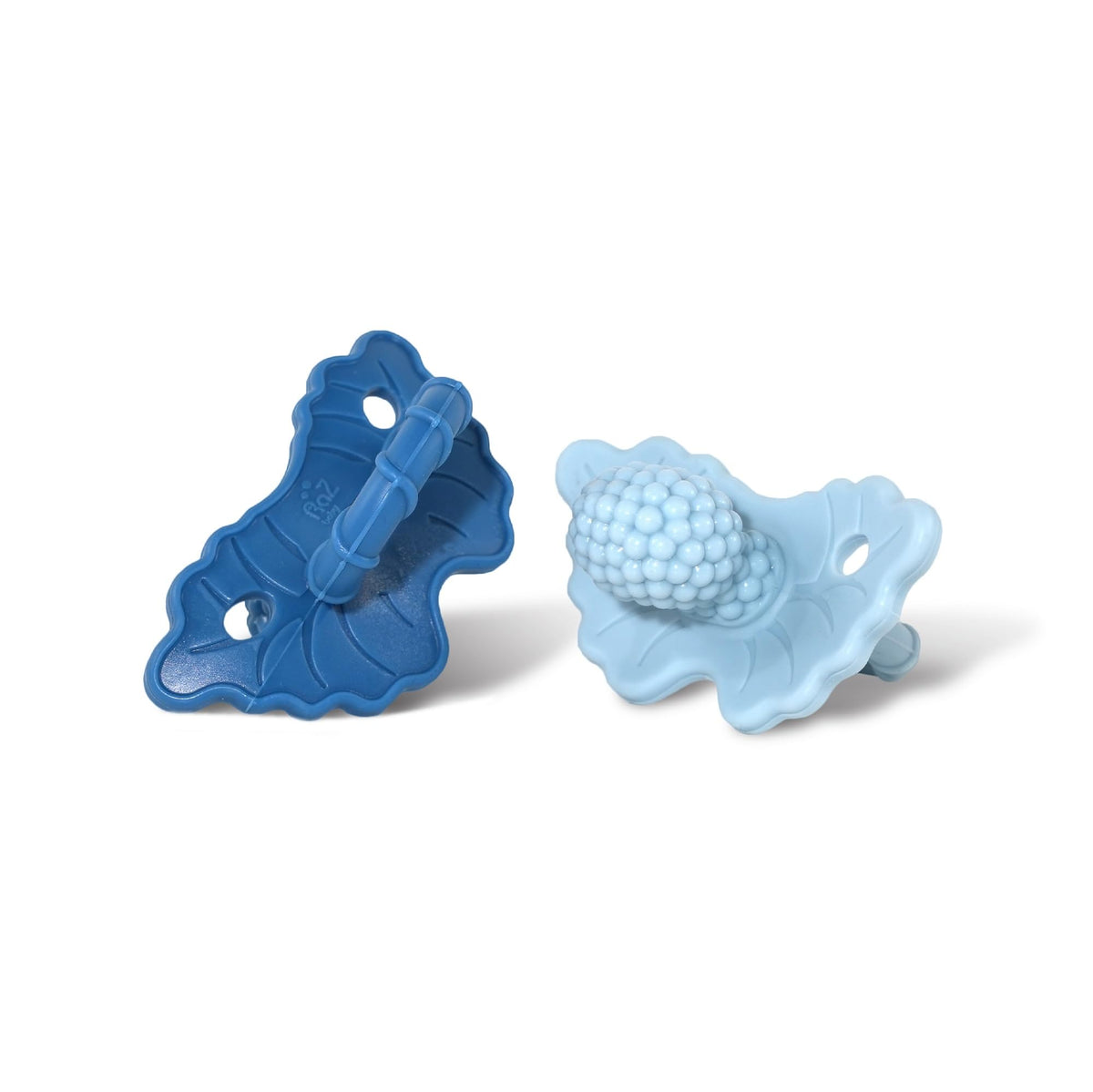 RaZbaby RaZberry Silicone Teether Pacifier – Teething Relief for Infants, Food-Grade, BPA-Free, Hands-Free, Natural Berrybumps Fruit Texture for Sensory Development, Freezable, 2-Pack - Green & White