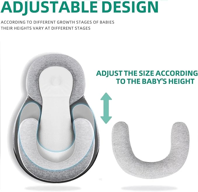 Rest Nest Baby Bed for Acid Reflux with Strap, Keesley Rest Nest Baby Bed 2026 Upgraded, 15° Incline, Machine Washable, 3D Airflow Fabric, for Comfortable Feeding & Rests Support (Regular)