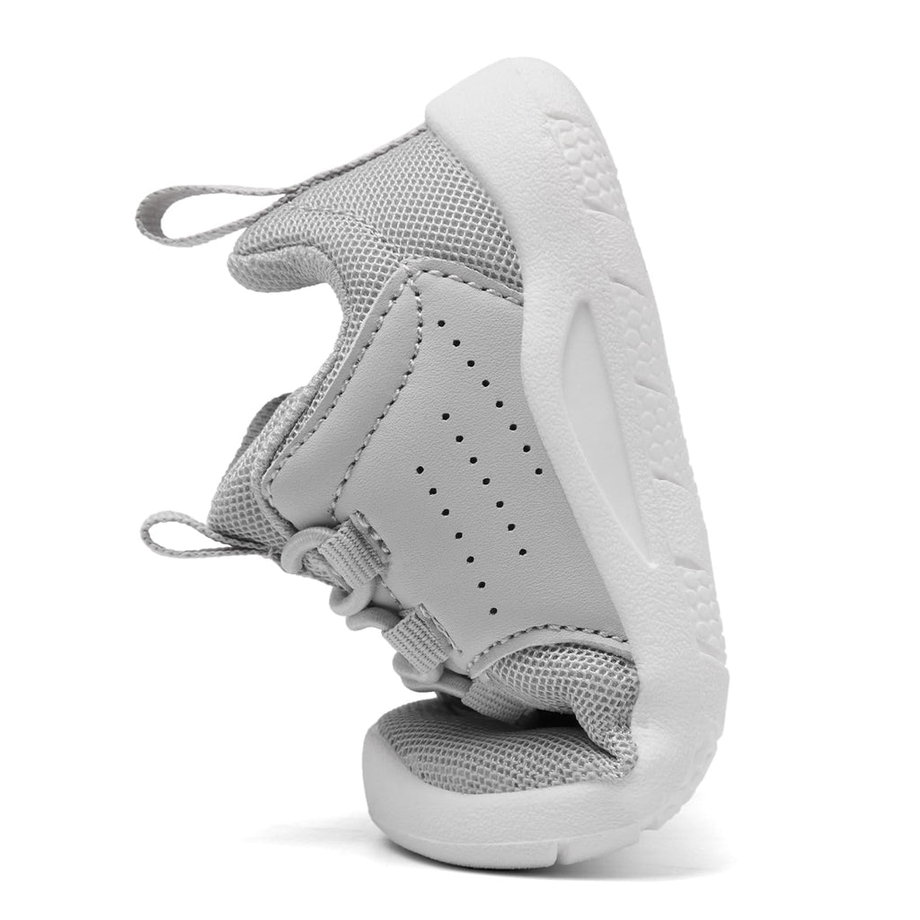 MOREND Toddler Shoes Baby First Walking Shoe Infant Non-Slip Breathable Sneakers Boys & Girls Tennis Shoes Grey