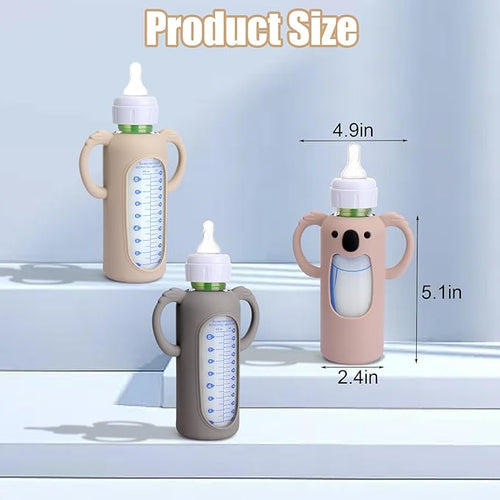 3 Pack Silicone Sleeves for Dr. Brown's Glass Bottles 8 OZ - Anti Breakage