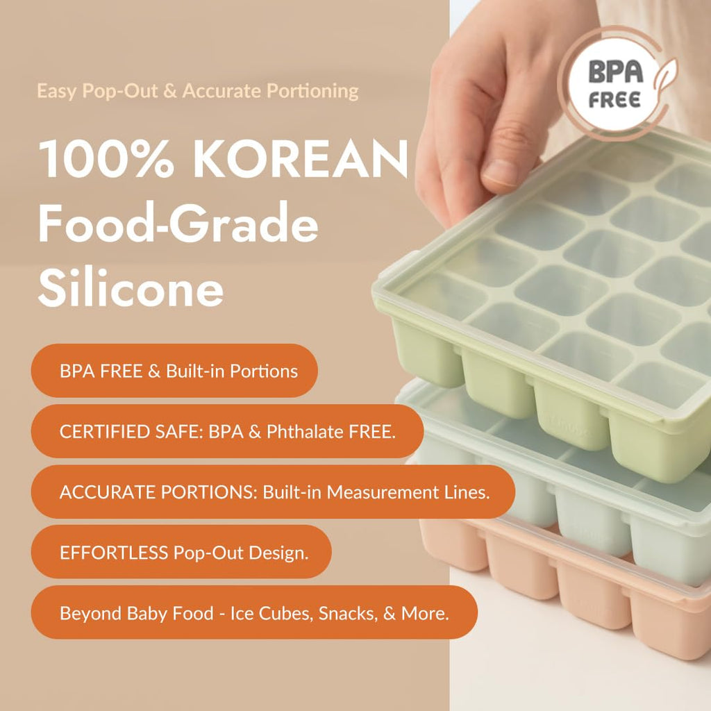 PETINUBE Baby Food Storage Silicone Cubes, Ocean Blue, 12 Cubes 1.5oz