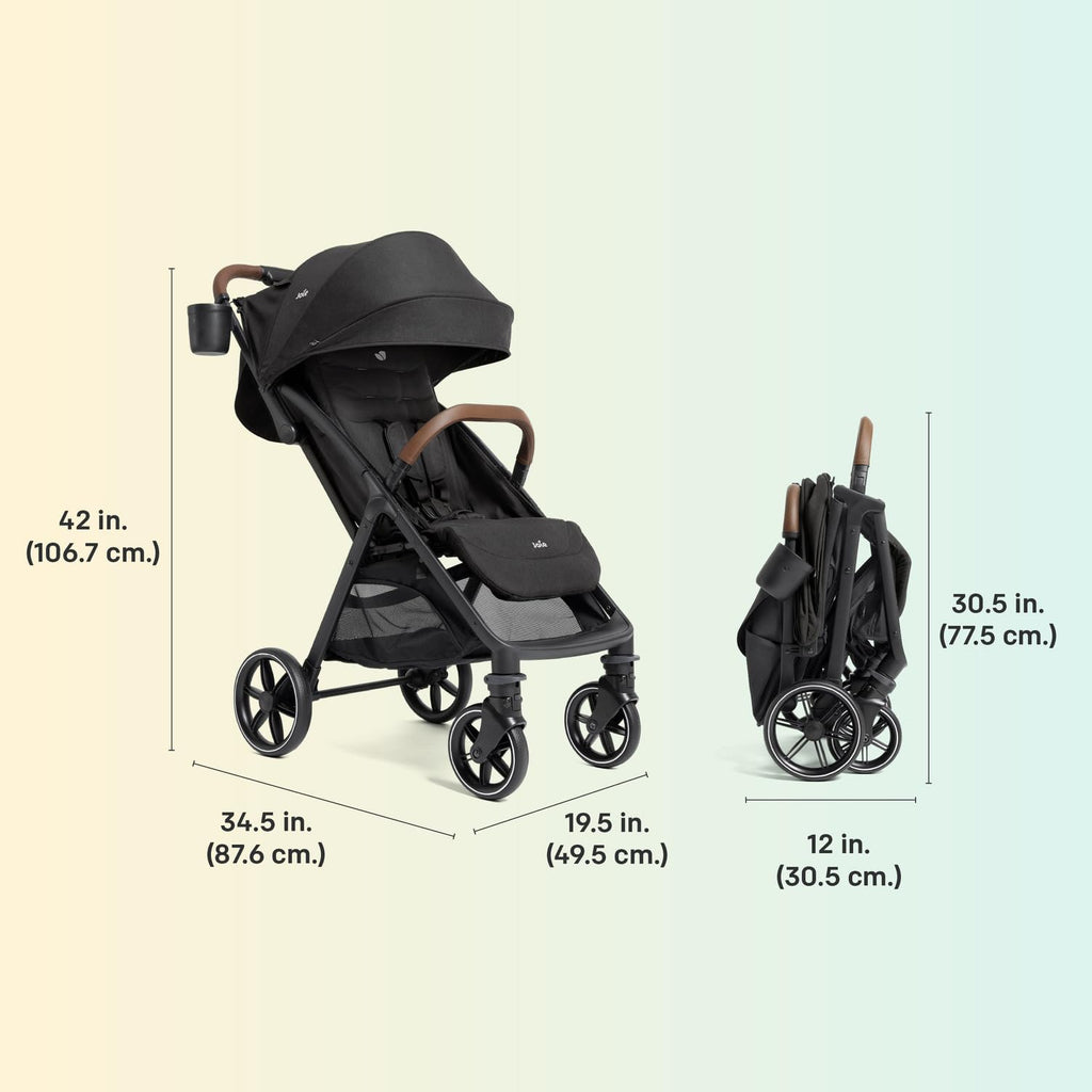 Joie Baby Nutmeg Compact Lightweight Travel Stroller, One‑Hand Fold