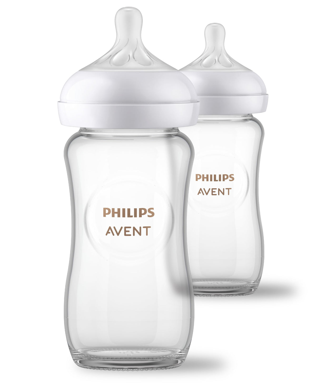 Philips Avent Natural Glass Baby Bottles, Slow Flow, 4 oz, BPA-Free, 4-Pack