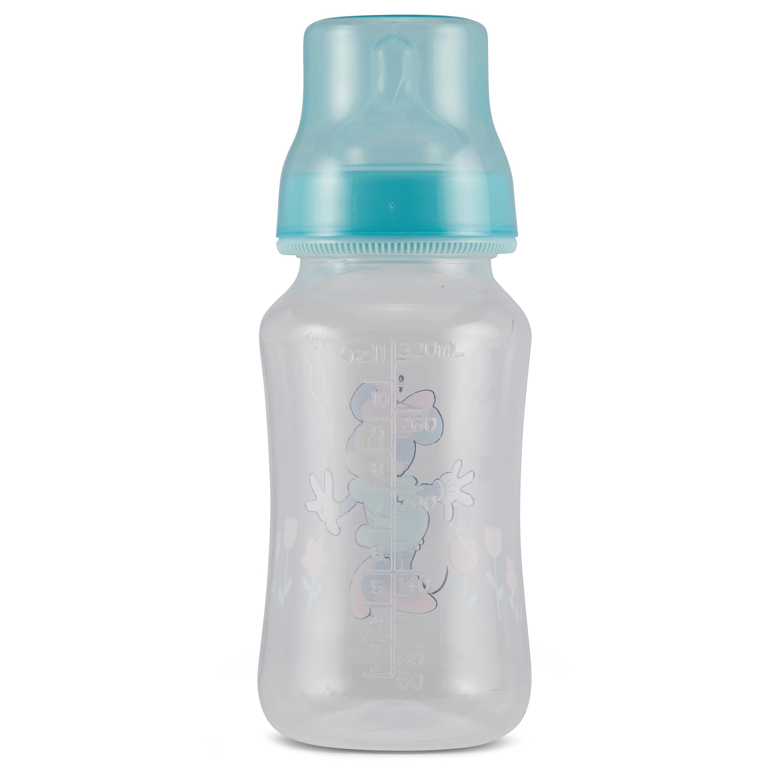 Disney Minnie Mouse Baby Bottles 11 oz for Boys or Girls | 2 Pack of Infant Hourglass Shaped Bottles with Cover for Newborns and All Babies | BPA-Free Plastic Baby Bottle for Baby Shower