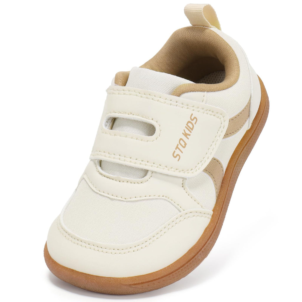 Toddler Girls Shoes Wide Toe Box Barefoot Sneakers Beige Brown Size T6