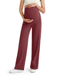 G4Free Maternity Dress Pants Athletic,Dark Burgundy,XXL,Regular
