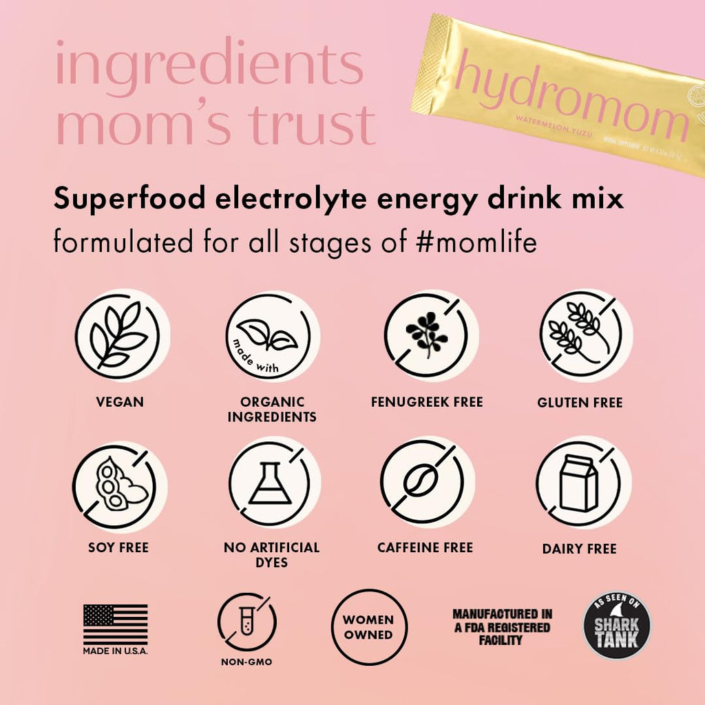 Boobie Hydromom Electrolyte Mix Hydration Boost - Watermelon Yuzu - 15 Ct