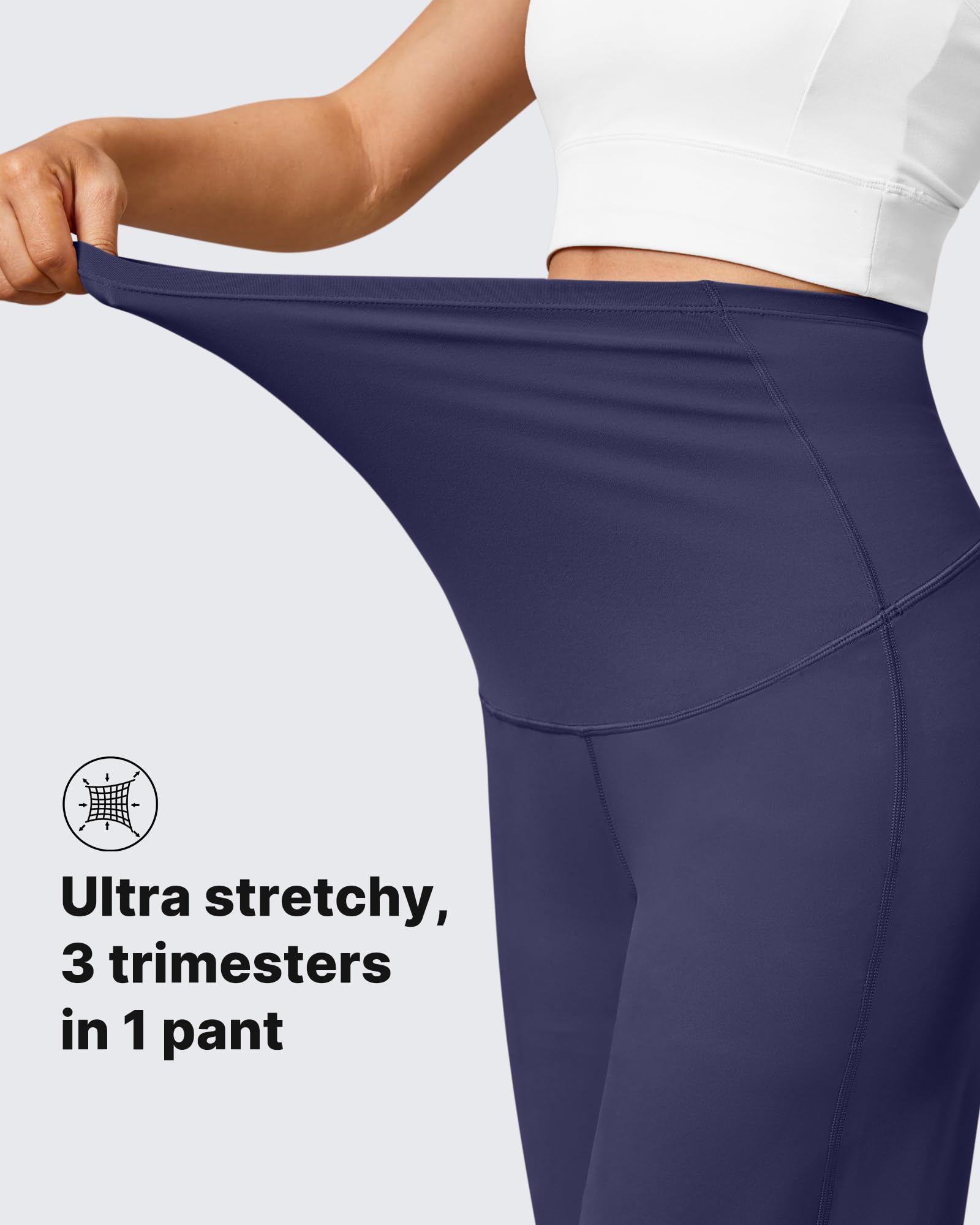 G4Free Maternity Clothes Work Pregnancy Pants for Yoga,Royal Blue,XS,Tall