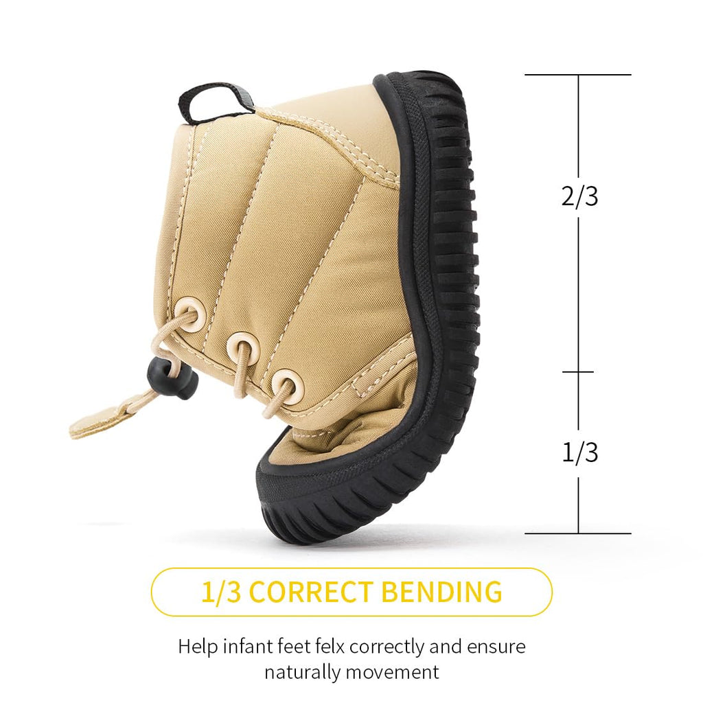 BMCiTYBM Baby Snow Winter Boots Boys Girls Shoes Non Slip First Walking Infant 6 9 12 18 24 Months Camel Size 18-24 Months Toddler
