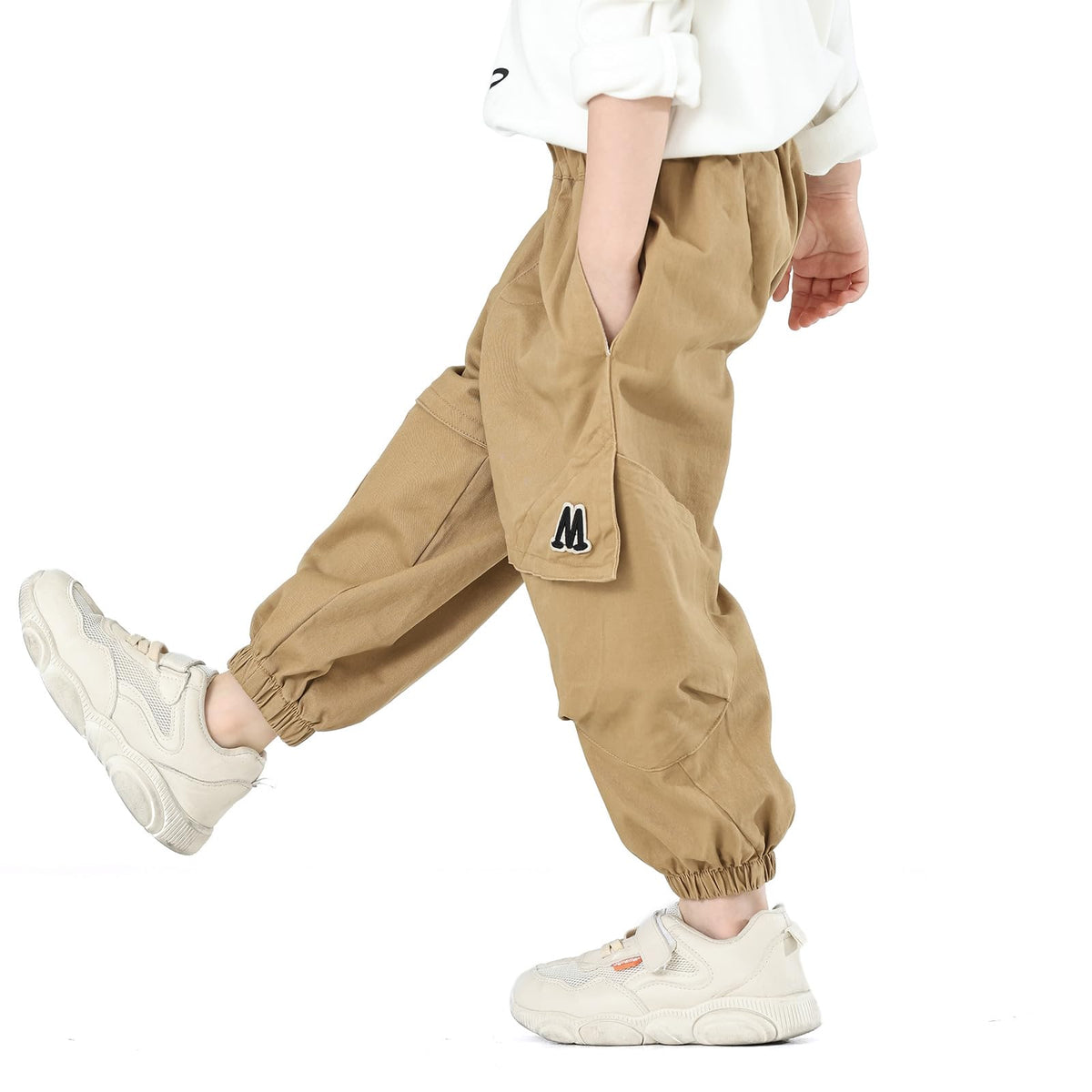 MINI PANDA Toddler Pants Boys& Girls, Relaxed Stretch Twill Toddler Casual Pants Black
