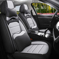 LEYPOCO Leather Seat Cover for Ford Edge 2010-2026,Waterproof Soft Seat Covers,Interior Accessories Seat Covers Cushion Vehicle Protector Airbag Compatible(Black&Gray,Full Set with Pillow)