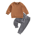 MA&BABY Toddler Baby Boy Clothes Solid Color Sweatshirt Jogger Pants Set