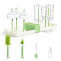 Travel Bottle Washing Kit with Storage Case, 7-in-1 Baby Travel Bottle Cleaner Kit for Travel and Home, All-in-One Baby Bottle Brush Set with Drying Rack for Bottles and Breast Pump Parts (Blue)
