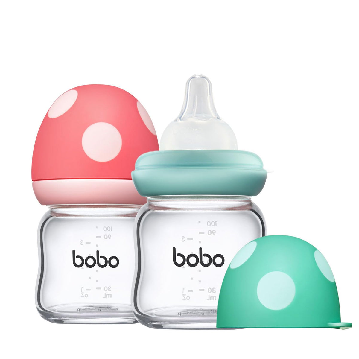 YOHKOH Natural Glass Baby Bottles, 8.8oz Red-A 4‑Pack