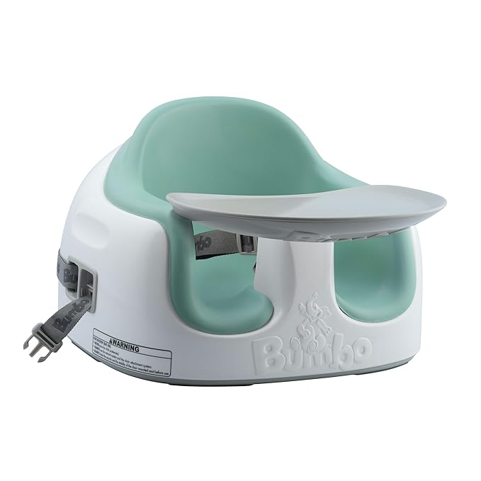 Bumbo 3-in-1 Multi-Seat for 6 to 36 Months, Travel Baby Feeding & Play Floor Seat, All-in-One Portable Booster with Tray & Toddler High Chair, Hemlock