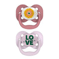 Dr. Brown's Advantage Baby Pacifier, Fully Symmetrical Soother with Soft Silicone Bulb, Lavender Love, 0-6m, BPA Free, 24 Pack