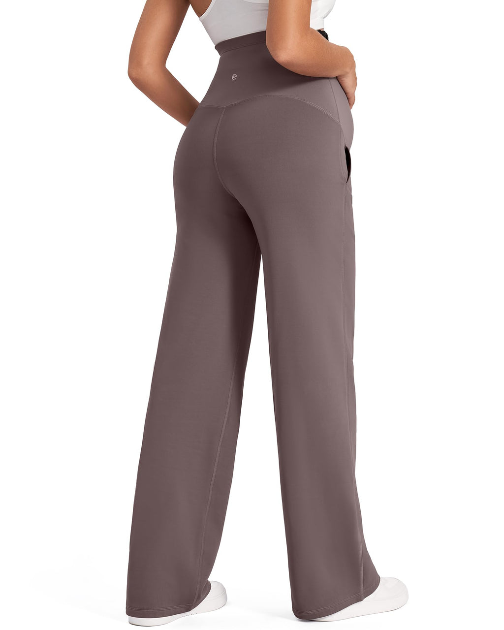 G4Free Maternity Fleece Pants Pregnancy Yoga Sweatpants,Taupe,S,Regular