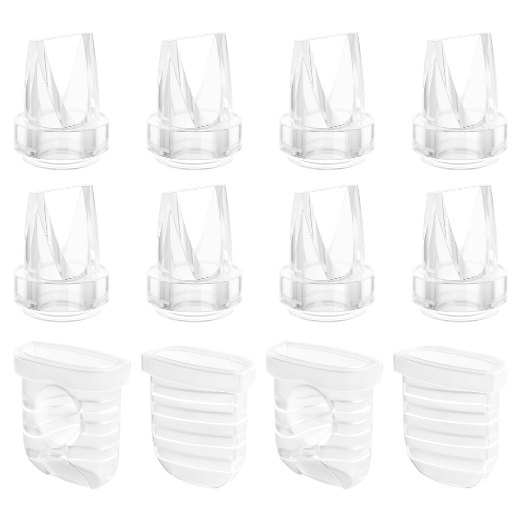 GOTOCUT Breast Pump Parts for Lansinoh Discreet Duo/Nuliie/Motif Aura Glow S32 Wearable Breast Pump, Incl 8PCS Duckbill Valves & 4PCS Silicone Diaphragms