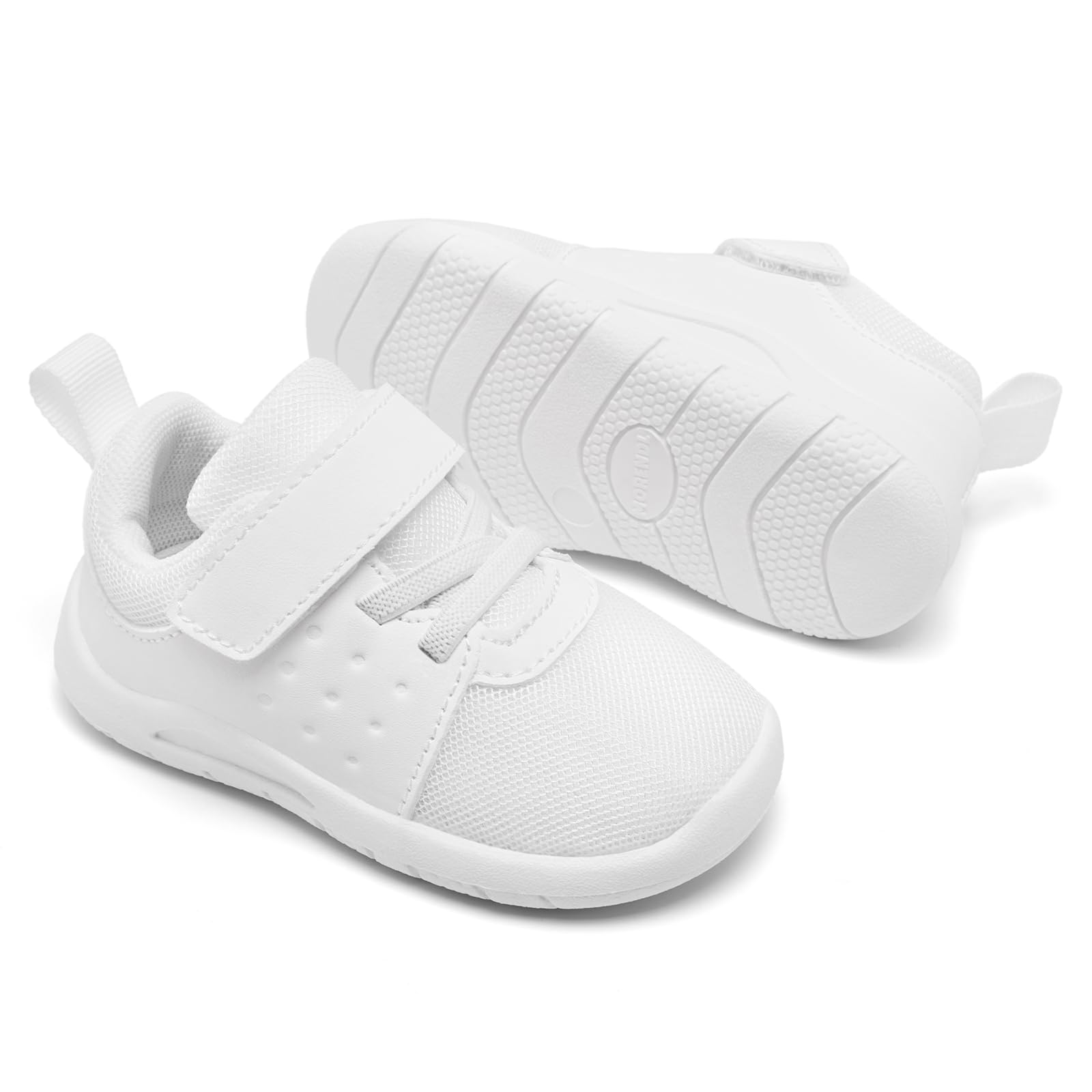 MORENDL Toddler Baby Shoes 0-4 Years Boy Girl Lightweight Breathable Non-Slip Sports Sneakers Running Walking Tennis Barefoot Shoes White 12-15Months
