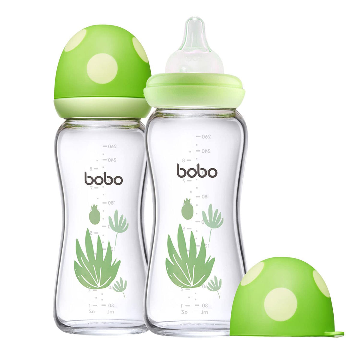 YOHKOH Natural Glass Baby Bottles, 8.8oz Red-A 4‑Pack