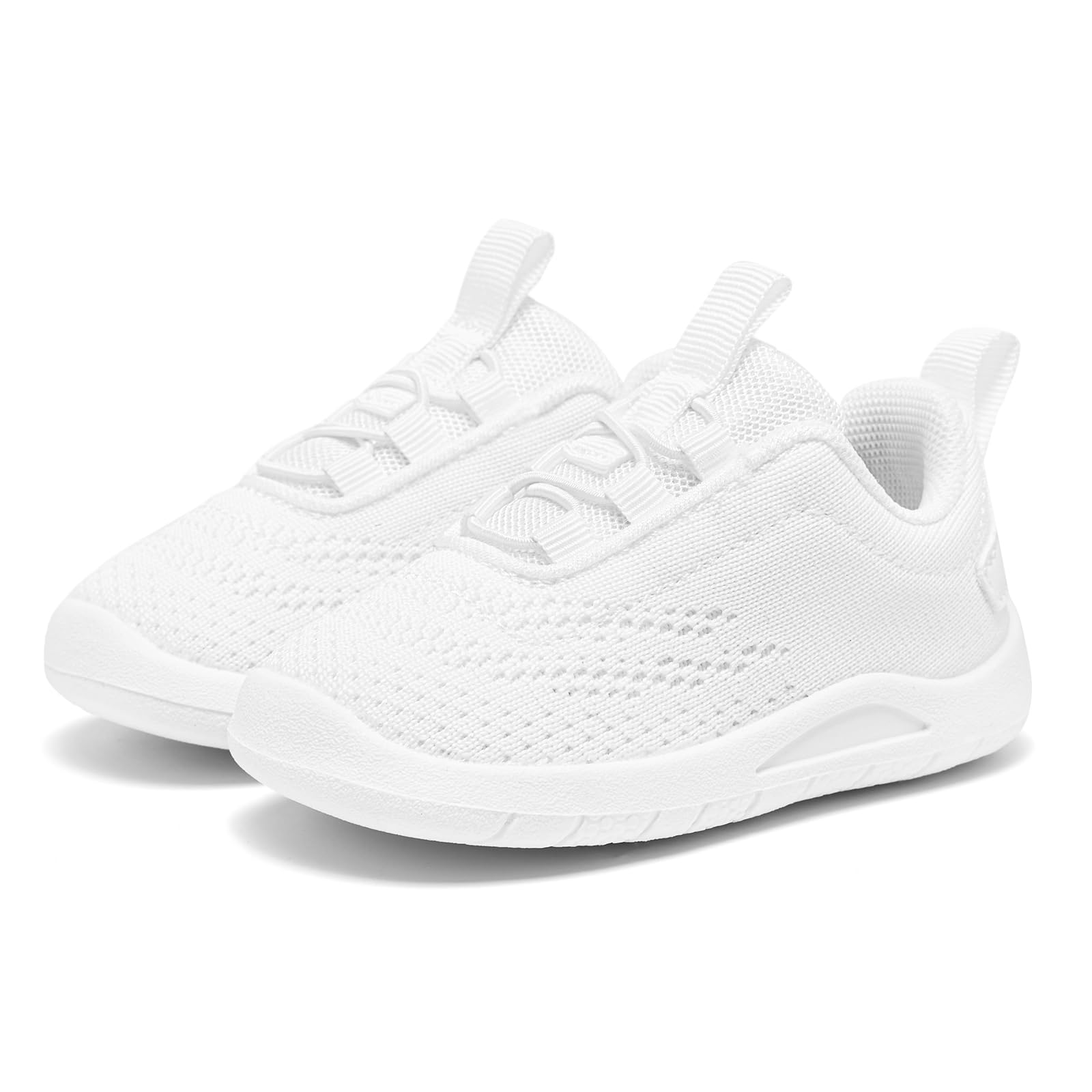 MORENDL Toddler Sneakers Baby Slip On Walking Shoes Non-Slip Breathable Boys & Girls Running Shoes Infant Tennis Shoes White 15-18 Months Size 6