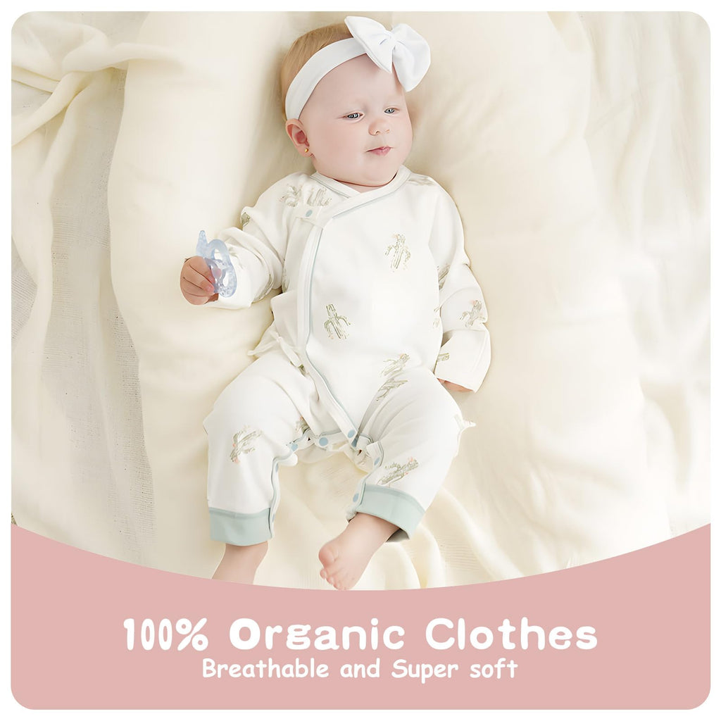 Cherie Kids Organic Cotton 0-6M Unisex Newborn Baby Sleepers Pajamas