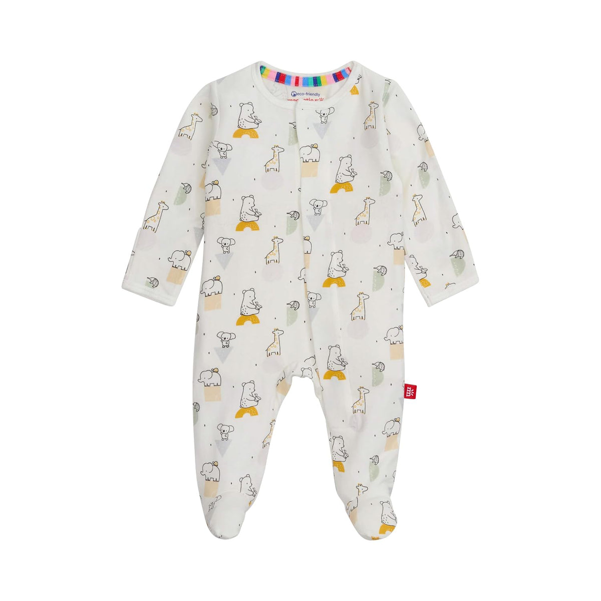 Magnetic Me Boys Modal Magnetic Baby Footie Pajamas | Silky Soft Modal Fabric | Wooly Big Deal | 12-18 Months