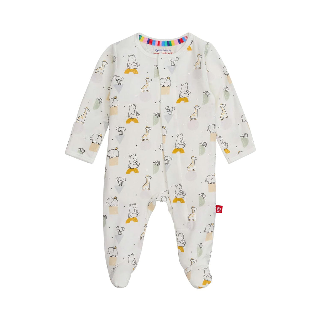Magnetic Me Boys Modal Magnetic Baby Footie Pajamas | Silky Soft Modal Fabric | New Kid On The Block | 9-12 Months