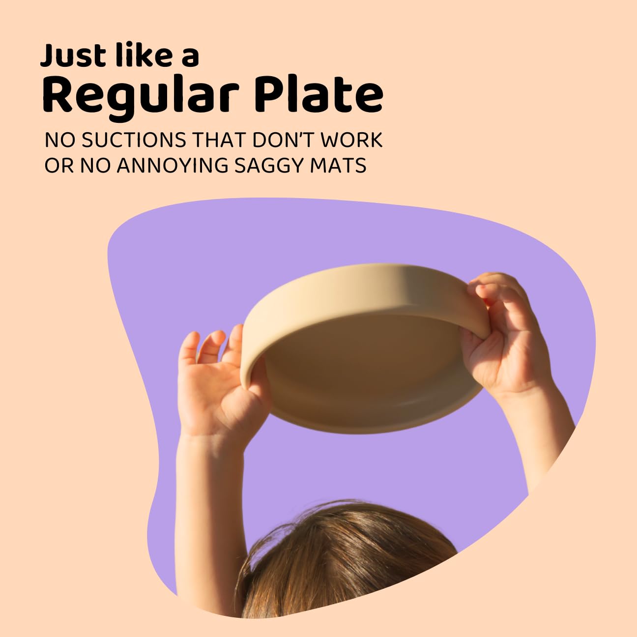 APLAINR Silicone Plate for Baby, Toddler & Kids, Oat Cream