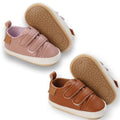 eitwo 2Pairs Baby Shoes,Boys Girls Non-Slip Rubber Sole Sneakers,Unisex Infant Soft Lightweight First Walking Crib Shoes (2Pairs_Brown+Pink,3-6 Months)