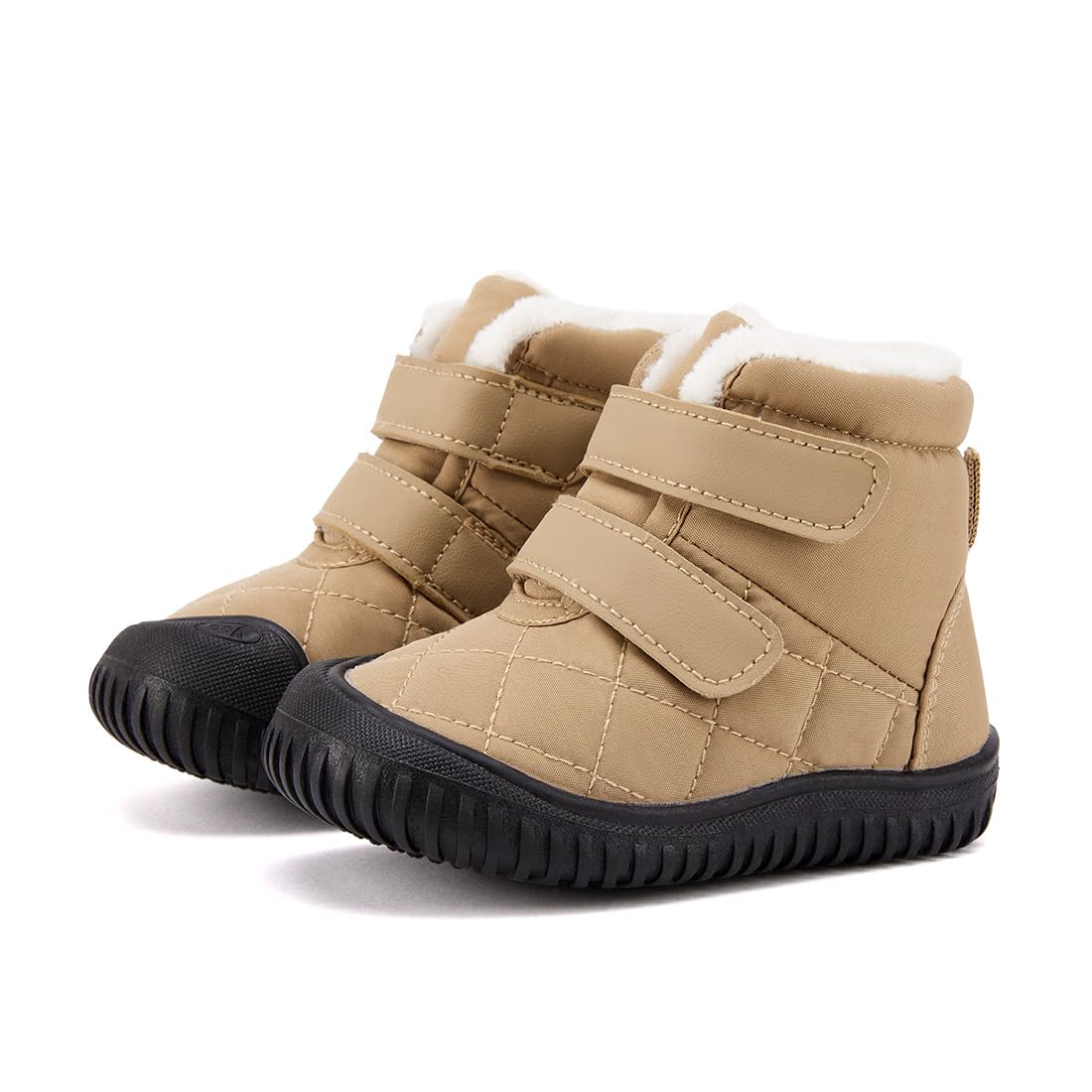 BMCiTYBM Baby Snow Boots Boys Girls Winter Two Strap Easy On Infant Shoes Non Slip 6 9 12 18 24 Months Faux Fur Brown Size 18-24 Months Toddler