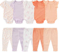 Kiddiezoom Newborn Baby Layette Set 10-Piece with Bodysuits and Pants Set for Unisex Baby Gift Sets