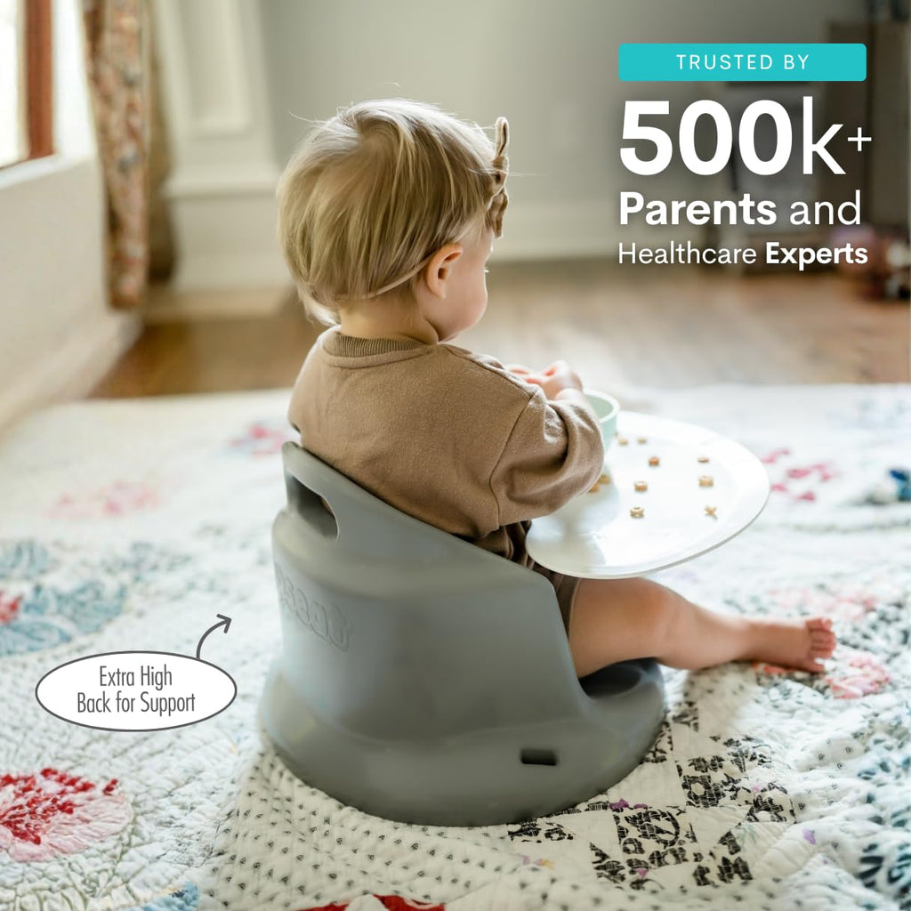 Upseat – The Original Ergonomic Baby Floor & Booster Seat with Tray, Developed with Physical Therapists for Upright Posture & Healthy Hip Development, 4–24 Months, Dishwasher-Safe Extra-Large Tray