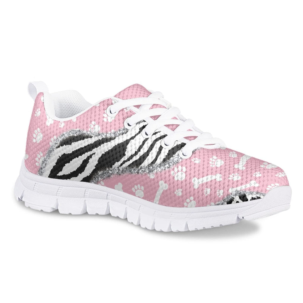 MARSVOVO Toddler Girl Sneakers Flexible Lightweight Breathable Athletic Girl Running Shoes Casual Classic Lace-up Comfortable Non Slip First Shoes for Walking Boy Girl Pink Black Printed Size 2 US