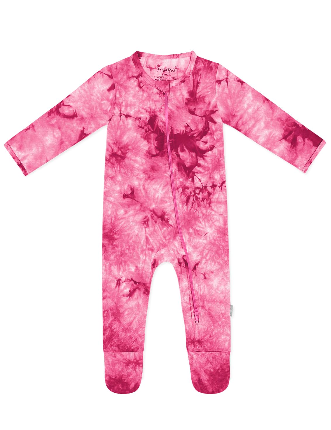 Jimonda Baby Girls Boys Bamboo Rayon Pajamas,Footed Pjs(Rose Red,18-24 M)